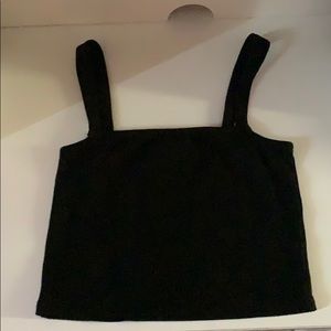 black cropped tank top